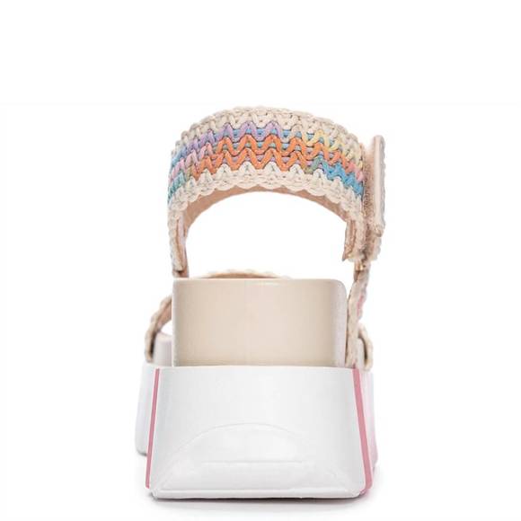 NEW CHINESE LAUNDRY women's egan crochet sandals in pink multi - Picture 4 of 5